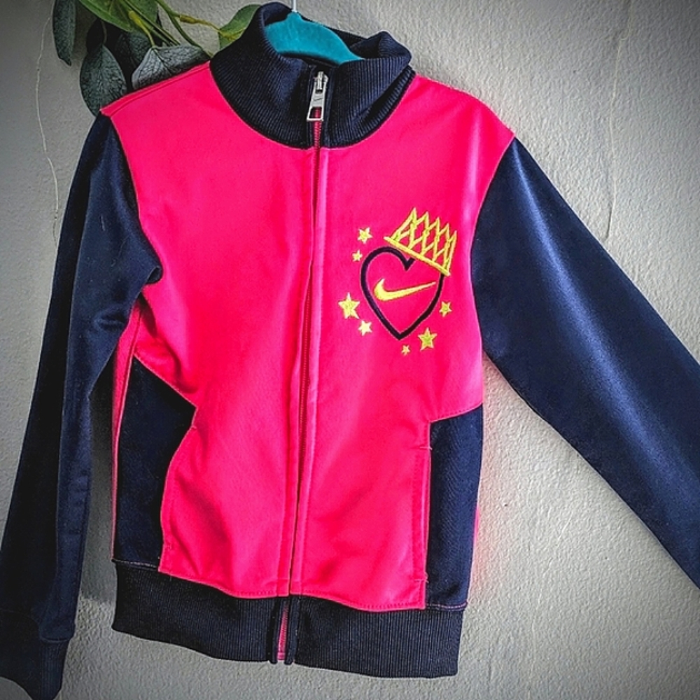 Nike: girl's jacket 4T hot pink/navy.